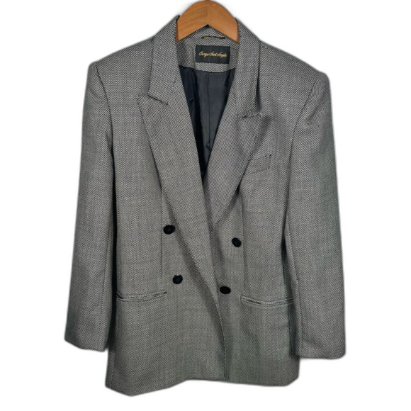 Giorgio Sant’Angelo Jackets & Blazers - Giorgio Sant’Angelo Vintage Double-Breasted Long Line Pure Wool Blazer Size 8